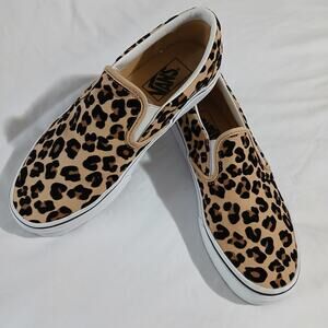 VANS OLD SKOOL M6 W7.5 Textured Leopard Slip-On Sneakers Skater-Style